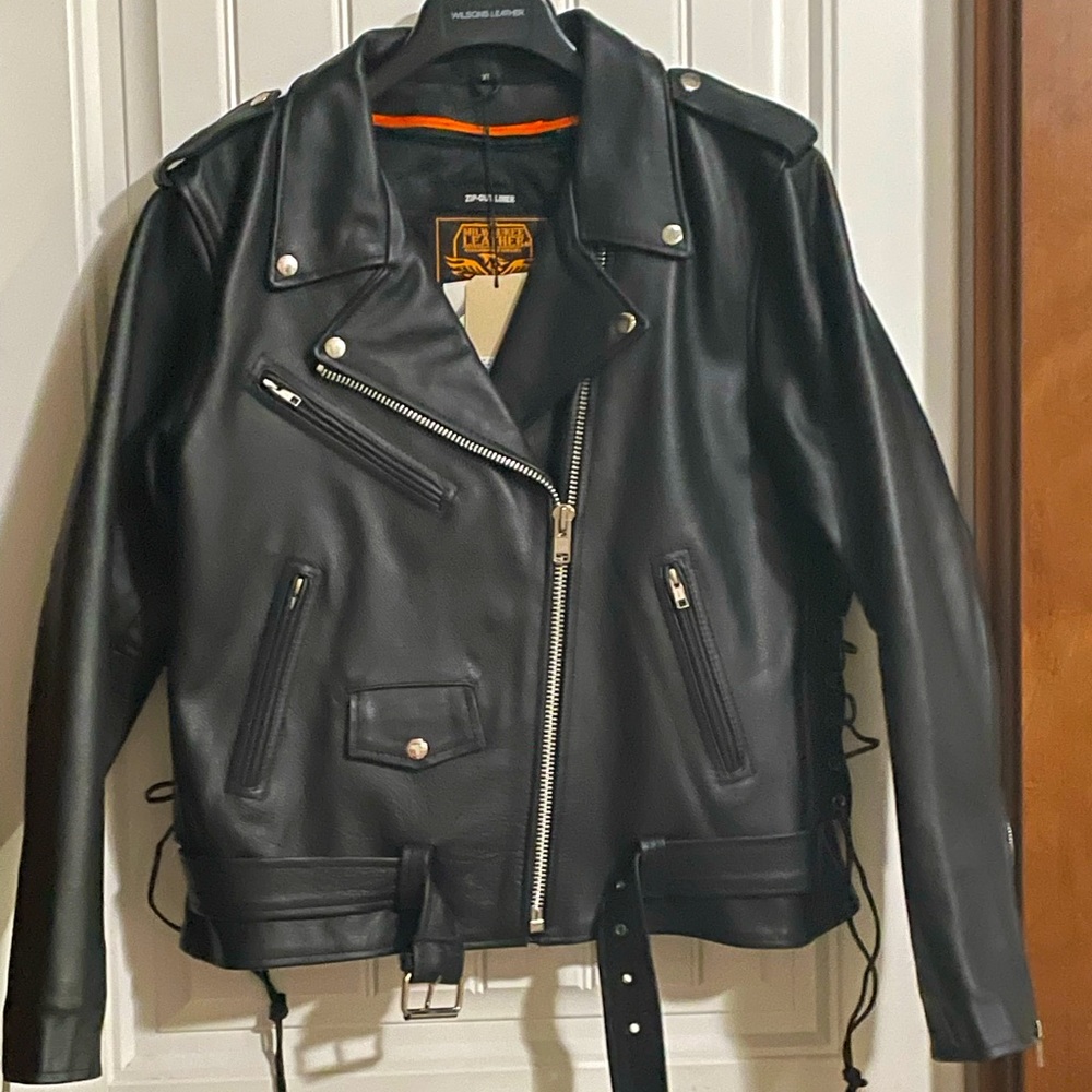 NWT LEATHER MOTORCYCLE CONCEAL CARRY JACKET HEAVY LEATHER